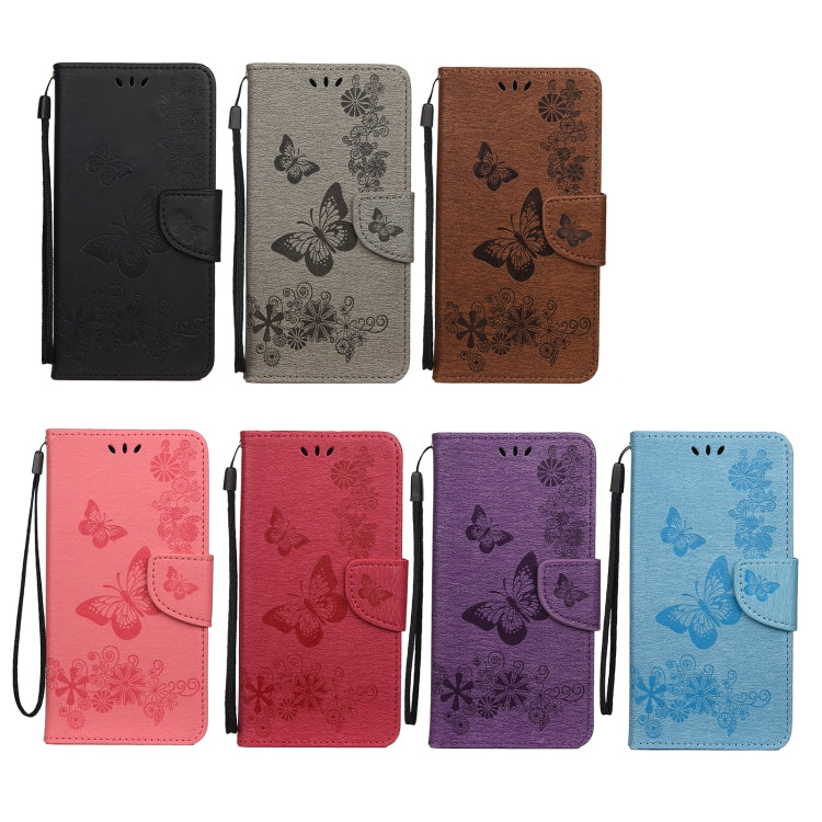 For Samsung Galaxy Xcover 5 Butterflies Embossing Horizontal Flip Leather Case with Holder & Card Slots & Wallet