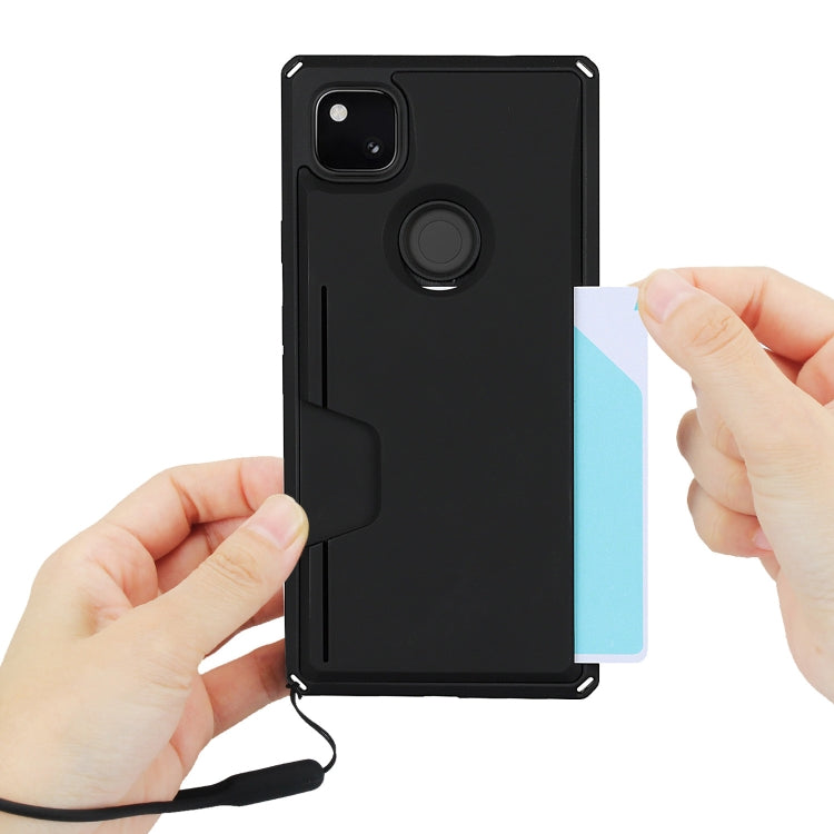 For Google Pixel 4a Armor Shockproof TPU + PC Hard Case with Card Slot Holder