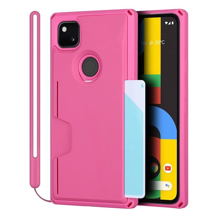 For Google Pixel 4a Armor Shockproof TPU + PC Hard Case with Card Slot Holder
