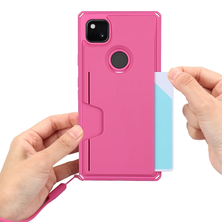 For Google Pixel 4a Armor Shockproof TPU + PC Hard Case with Card Slot Holder