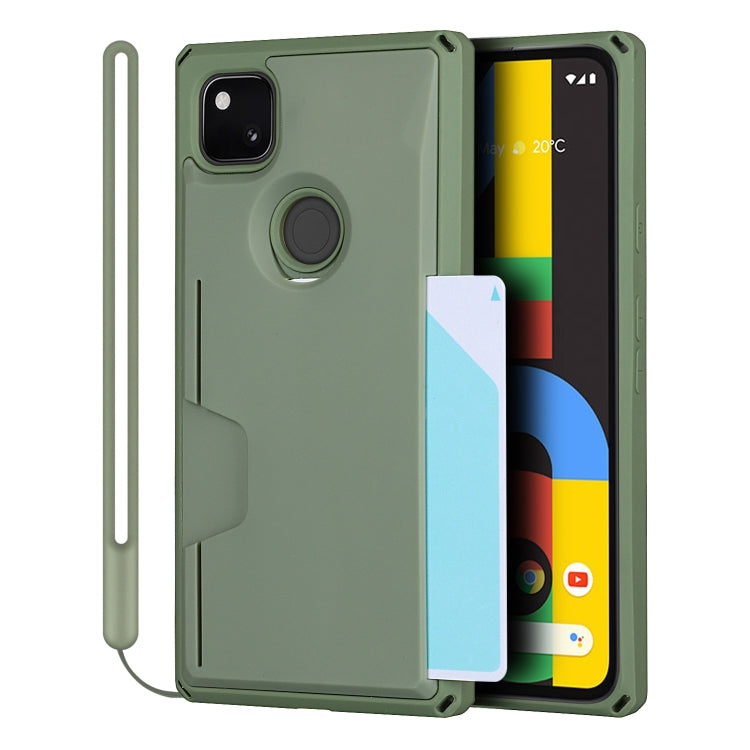 For Google Pixel 4a Armor Shockproof TPU + PC Hard Case with Card Slot Holder