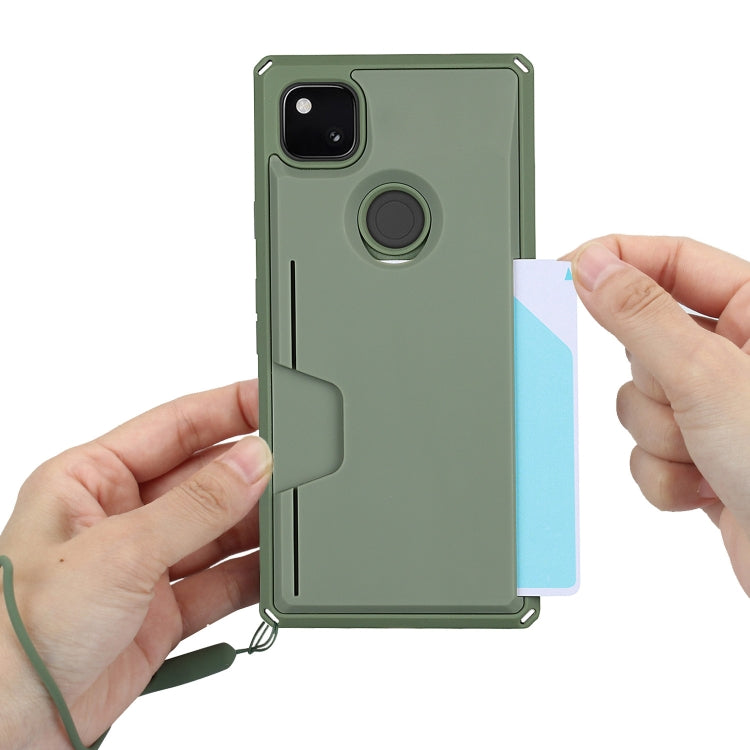 For Google Pixel 4a Armor Shockproof TPU + PC Hard Case with Card Slot Holder