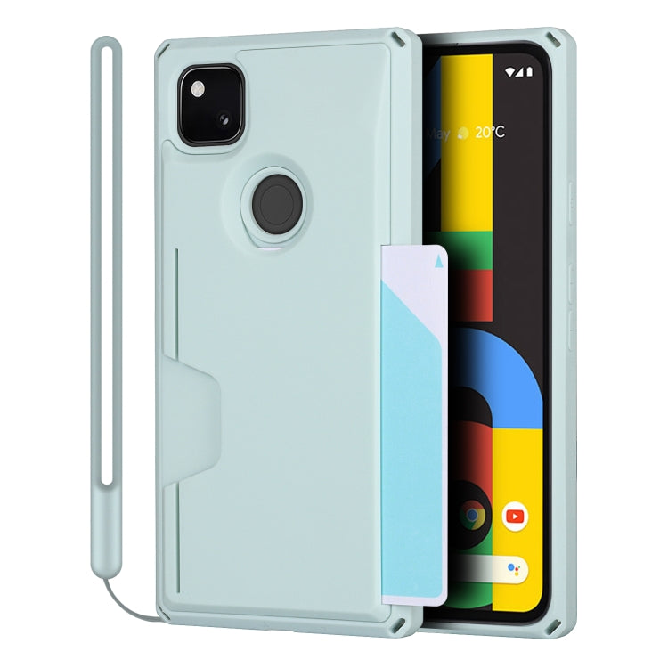 For Google Pixel 4a Armor Shockproof TPU + PC Hard Case with Card Slot Holder