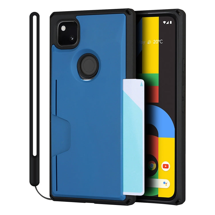 For Google Pixel 4a Armor Shockproof TPU + PC Hard Case with Card Slot Holder