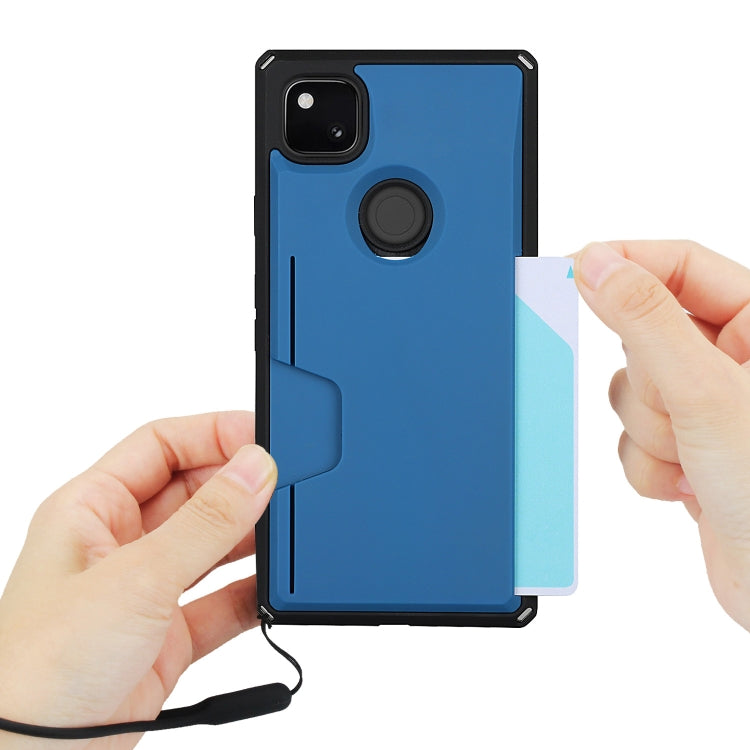 For Google Pixel 4a Armor Shockproof TPU + PC Hard Case with Card Slot Holder