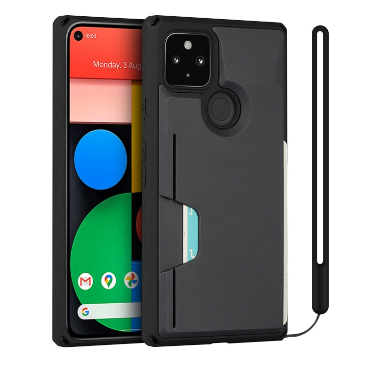 For Google Pixel 4a 5G Armor Shockproof TPU + PC Hard Case with Card Slot Holder