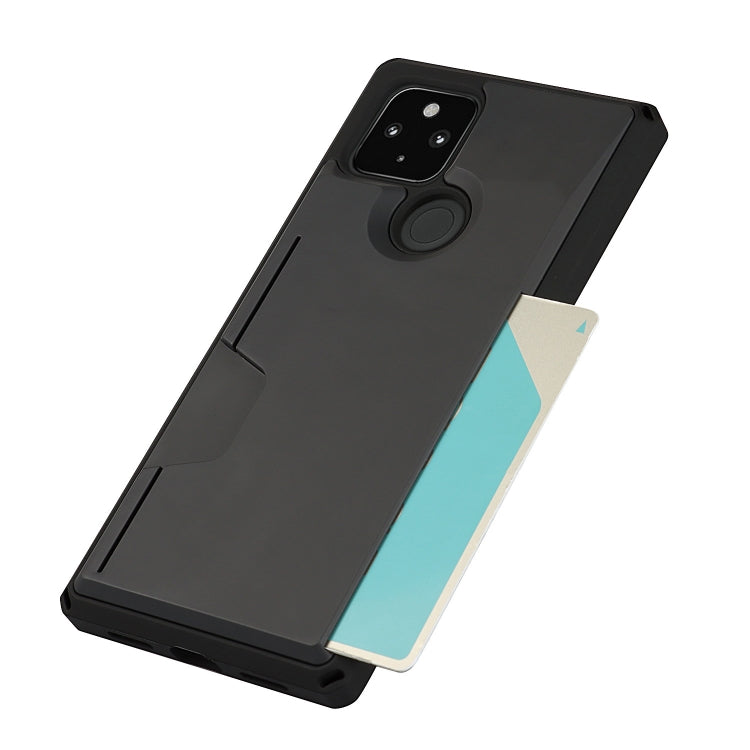 For Google Pixel 4a 5G Armor Shockproof TPU + PC Hard Case with Card Slot Holder