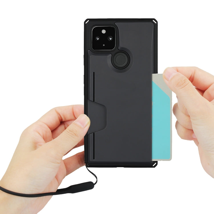 For Google Pixel 4a 5G Armor Shockproof TPU + PC Hard Case with Card Slot Holder