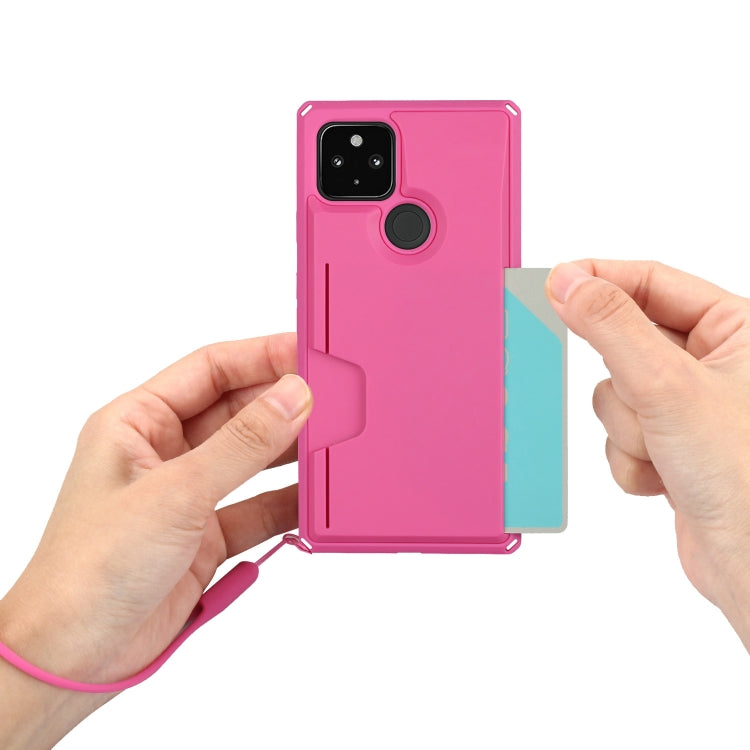 For Google Pixel 4a 5G Armor Shockproof TPU + PC Hard Case with Card Slot Holder
