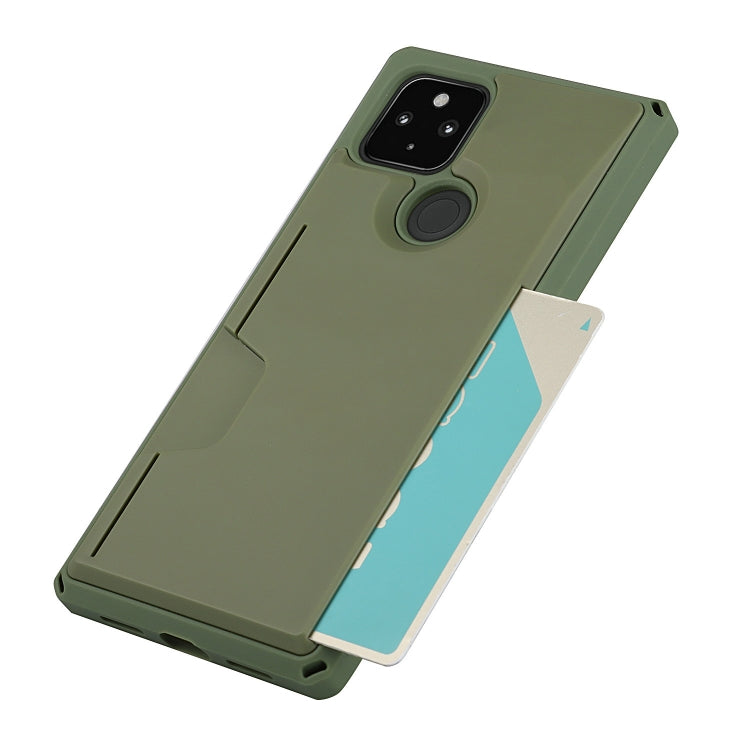 For Google Pixel 4a 5G Armor Shockproof TPU + PC Hard Case with Card Slot Holder