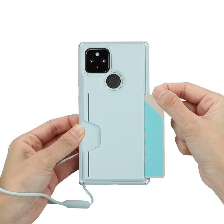 For Google Pixel 4a 5G Armor Shockproof TPU + PC Hard Case with Card Slot Holder