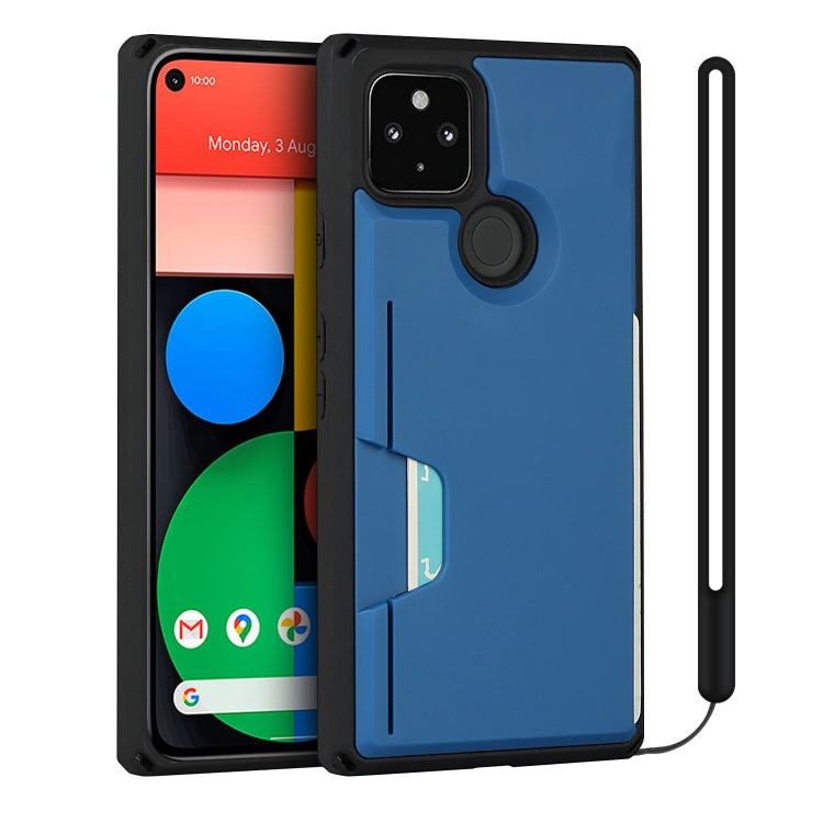 For Google Pixel 4a 5G Armor Shockproof TPU + PC Hard Case with Card Slot Holder