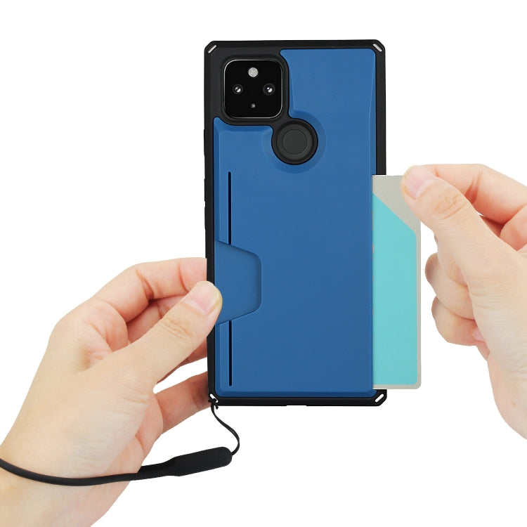 For Google Pixel 4a 5G Armor Shockproof TPU + PC Hard Case with Card Slot Holder