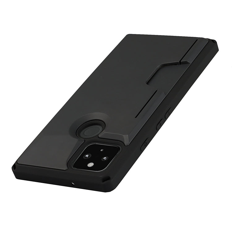 For Google Pixel 5 Armor Shockproof TPU + PC Hard Case with Card Slot Holder