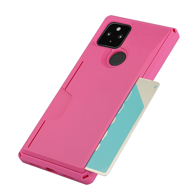 For Google Pixel 5 Armor Shockproof TPU + PC Hard Case with Card Slot Holder