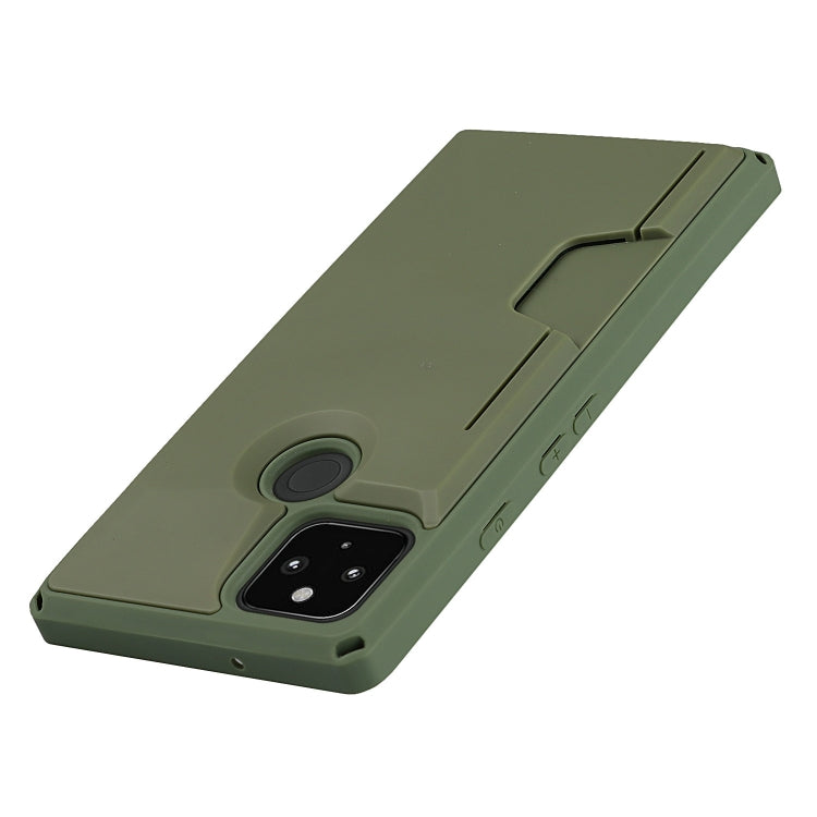 For Google Pixel 5 Armor Shockproof TPU + PC Hard Case with Card Slot Holder