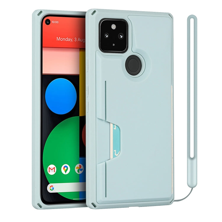 For Google Pixel 5 Armor Shockproof TPU + PC Hard Case with Card Slot Holder
