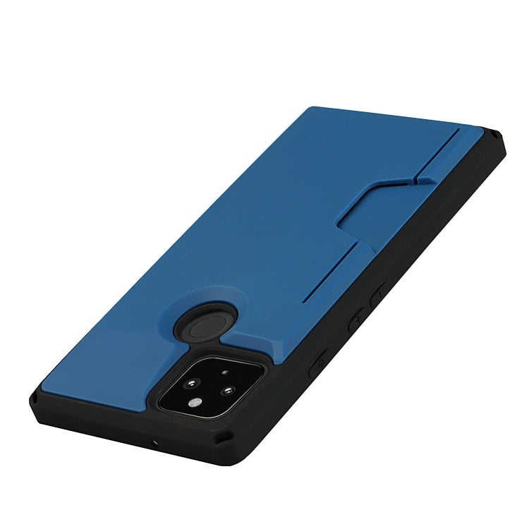 For Google Pixel 5 Armor Shockproof TPU + PC Hard Case with Card Slot Holder