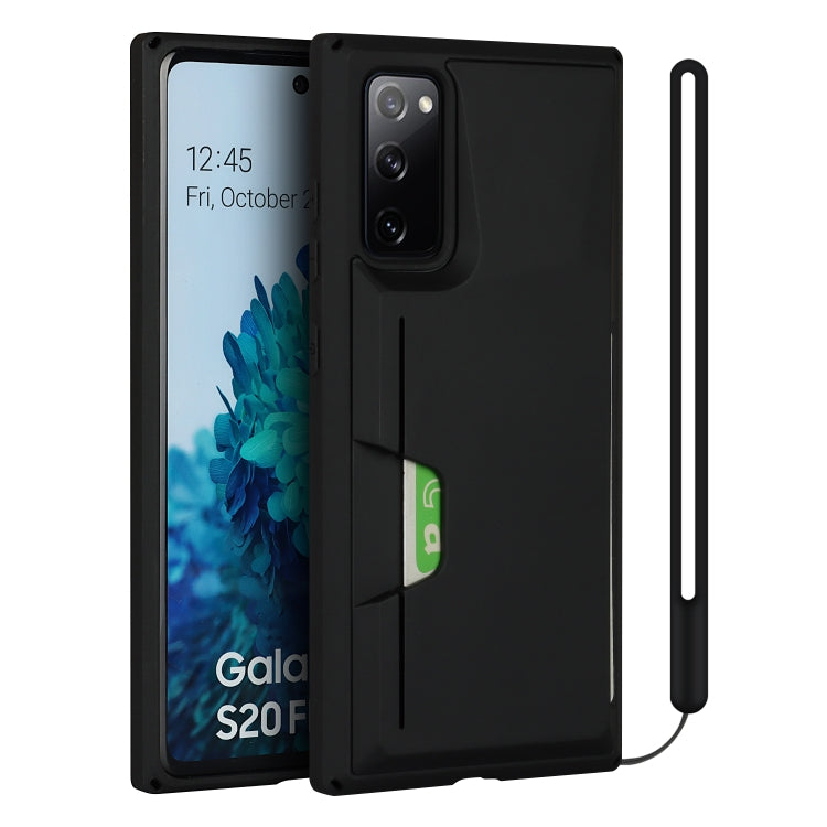 For Samsung Galaxy S20 FE Armor Shockproof TPU + PC Hard Case with Card Slot Holder