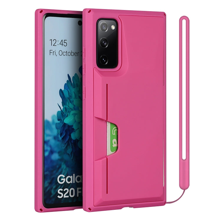 For Samsung Galaxy S20 FE Armor Shockproof TPU + PC Hard Case with Card Slot Holder