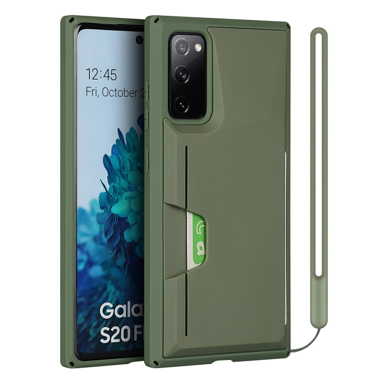 For Samsung Galaxy S20 FE Armor Shockproof TPU + PC Hard Case with Card Slot Holder