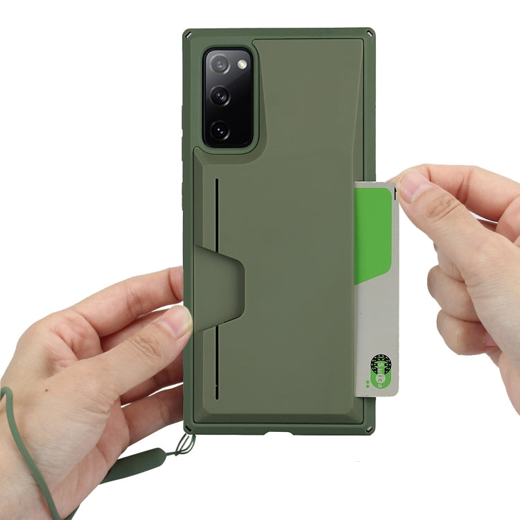 For Samsung Galaxy S20 FE Armor Shockproof TPU + PC Hard Case with Card Slot Holder