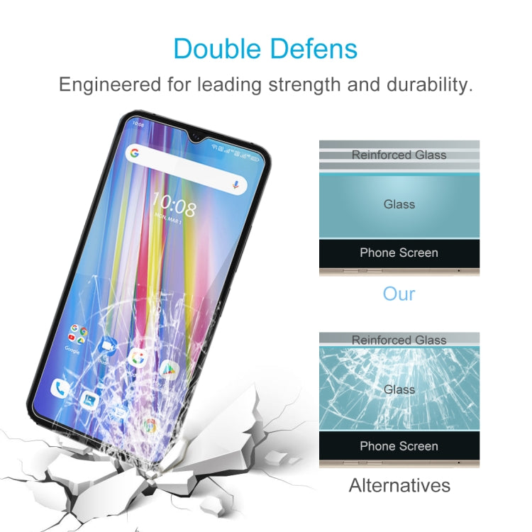 For Umidigi A11 50 PCS 0.26mm 9H 2.5D Tempered Glass Film