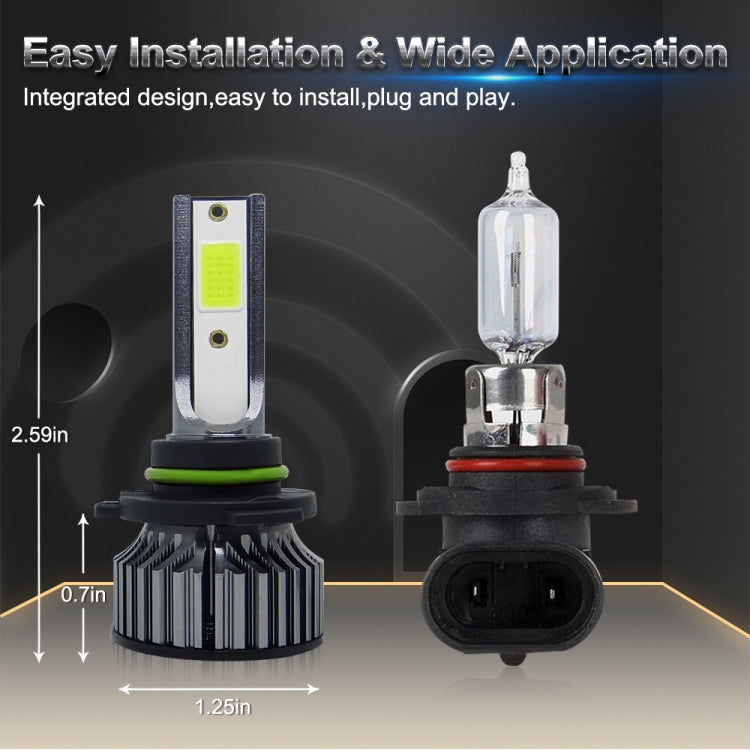 P1 9006 1 Pair 9V-36V / 36W / 6000K / 6000LM White Light IP68 Waterproof Car LED Headlight