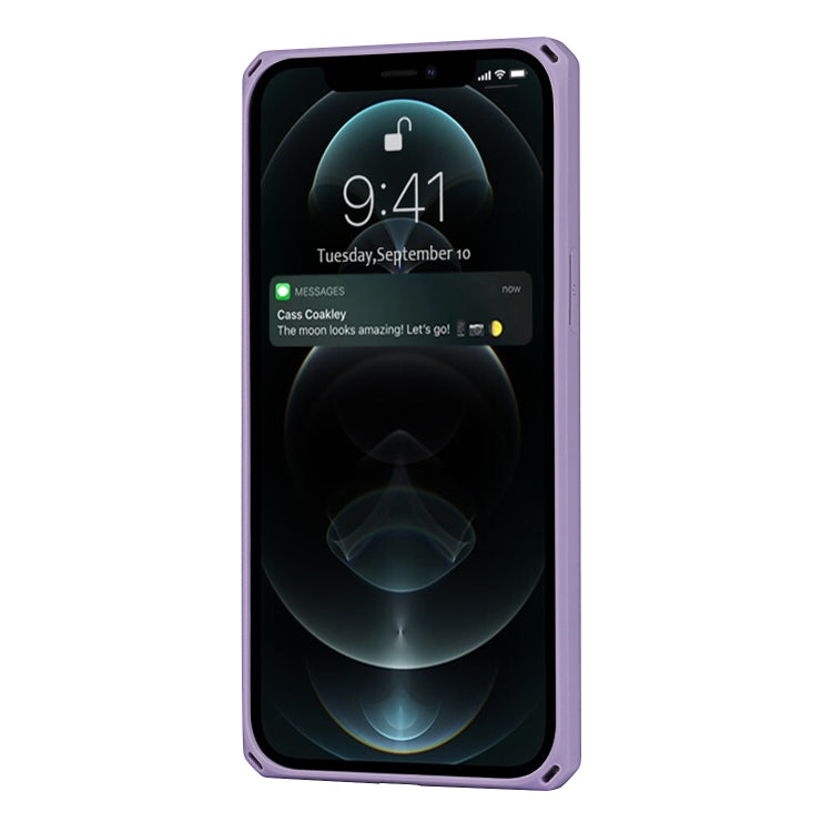 For iPhone 12 / 12 Pro Carbon Fiber Armor Shockproof TPU + PC Hard Case with Card Slot Holder