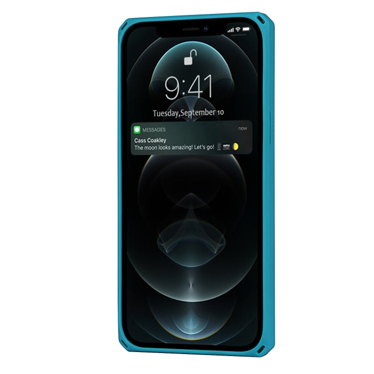 For iPhone 12 Pro Max Carbon Fiber Armor Shockproof TPU + PC Hard Case with Card Slot Holder