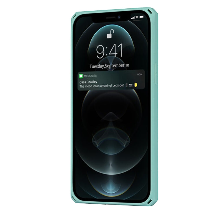 For iPhone 12 Pro Max Carbon Fiber Armor Shockproof TPU + PC Hard Case with Card Slot Holder
