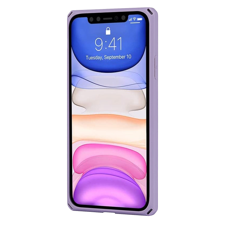 For iPhone 11 Carbon Fiber Armor Shockproof TPU + PC Hard Case with Card Slot Holder