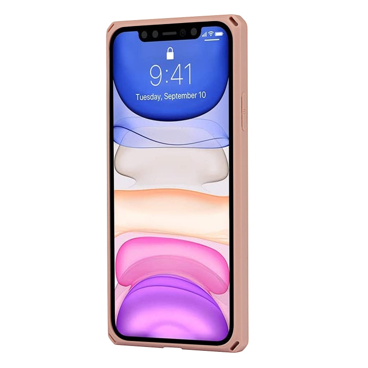For iPhone 11 Carbon Fiber Armor Shockproof TPU + PC Hard Case with Card Slot Holder