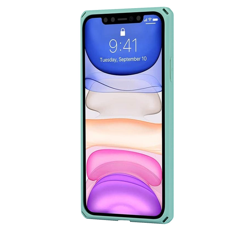 For iPhone 11 Carbon Fiber Armor Shockproof TPU + PC Hard Case with Card Slot Holder