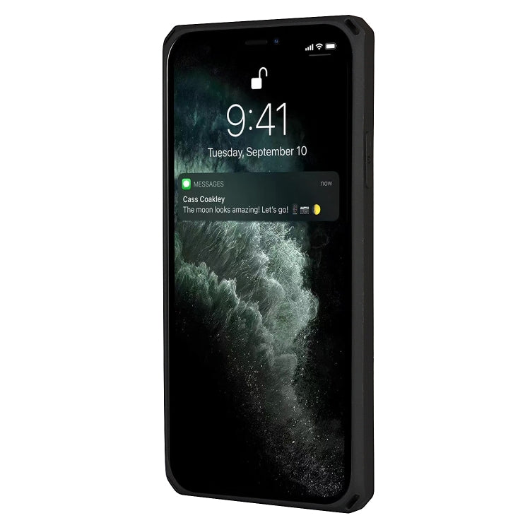 For iPhone 11 Pro Max Carbon Fiber Armor Shockproof TPU + PC Hard Case with Card Slot Holder