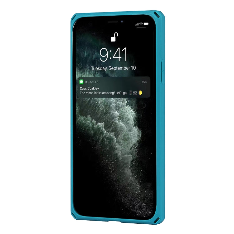 For iPhone 11 Pro Max Carbon Fiber Armor Shockproof TPU + PC Hard Case with Card Slot Holder