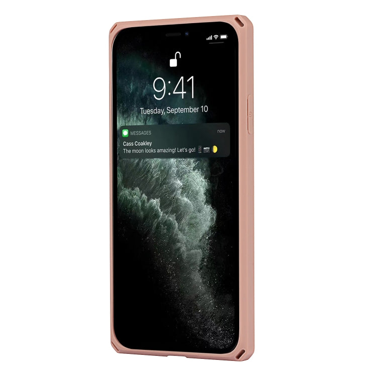 For iPhone 11 Pro Max Carbon Fiber Armor Shockproof TPU + PC Hard Case with Card Slot Holder