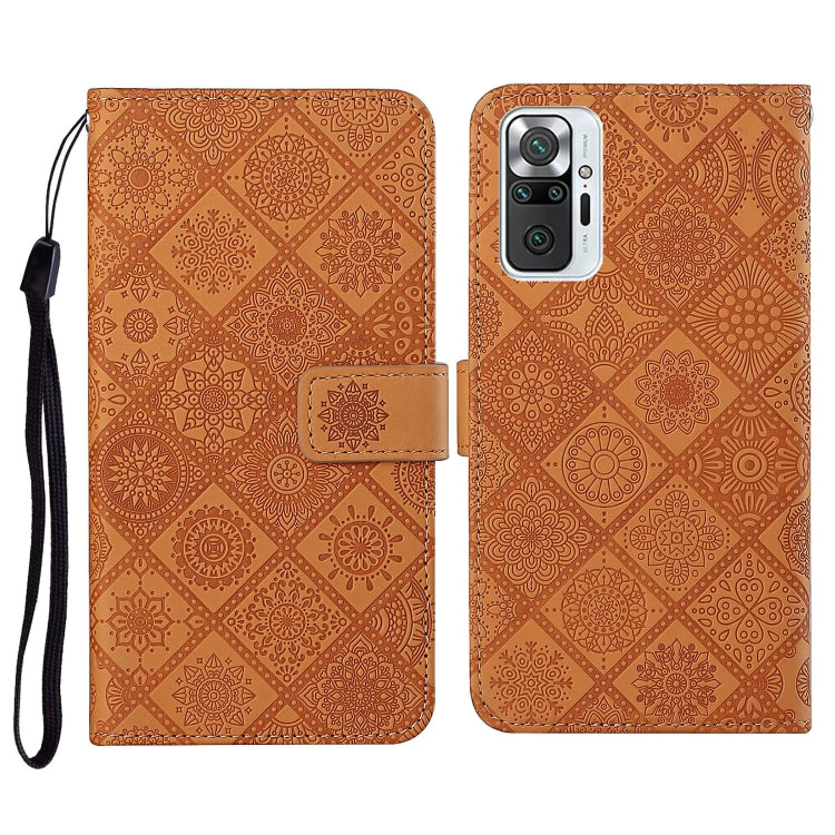 For Xiaomi Redmi Note 10 Pro Ethnic Style Embossed Pattern Horizontal Flip Leather Case with Holder & Card Slots & Wallet & Lanyard