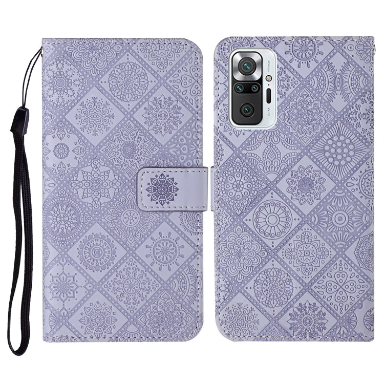 For Xiaomi Redmi Note 10 Pro Ethnic Style Embossed Pattern Horizontal Flip Leather Case with Holder & Card Slots & Wallet & Lanyard