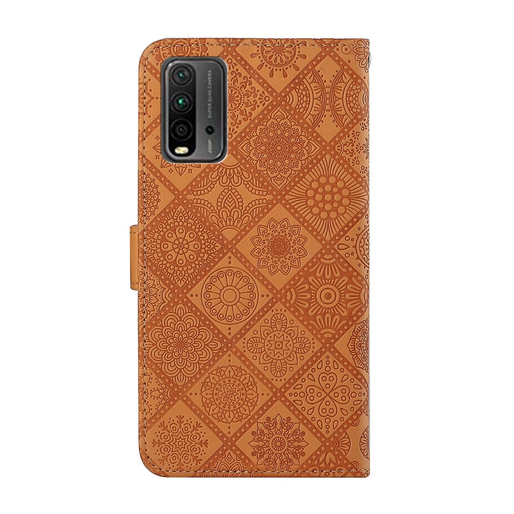 For Xiaomi Redmi 9T Ethnic Style Embossed Pattern Horizontal Flip Leather Case with Holder & Card Slots & Wallet & Lanyard