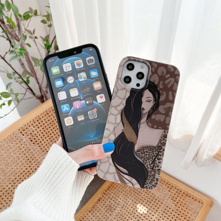 For iPhone 12 Pro Max Shockproof Half-inclusive Leopard Pattern Protective Case