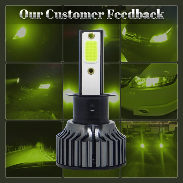 P1 H3 1 Pair 9V-36V / 36W / 6000LM IP68 Green Lime Light Waterproof Car LED Headlight