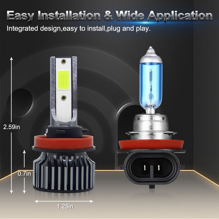 P1 H11 1 Pair 9V-36V / 36W / 6000LM IP68 Green Lime Light Waterproof Car LED Headlight