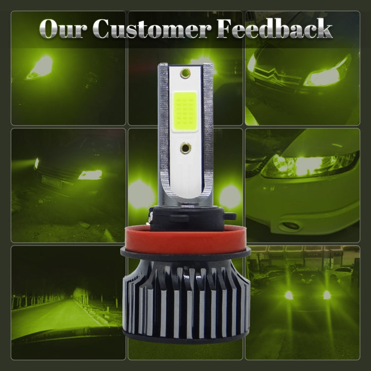 P1 H11 1 Pair 9V-36V / 36W / 6000LM IP68 Green Lime Light Waterproof Car LED Headlight