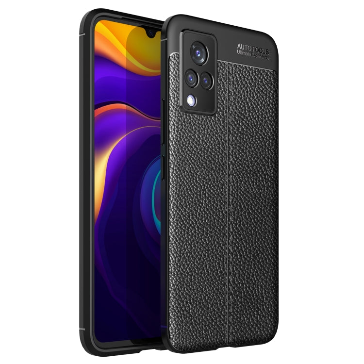 For vivo V21 Litchi Texture TPU Shockproof Case