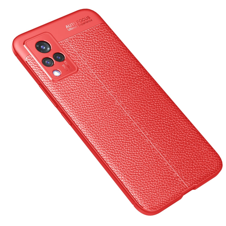 For vivo V21 Litchi Texture TPU Shockproof Case