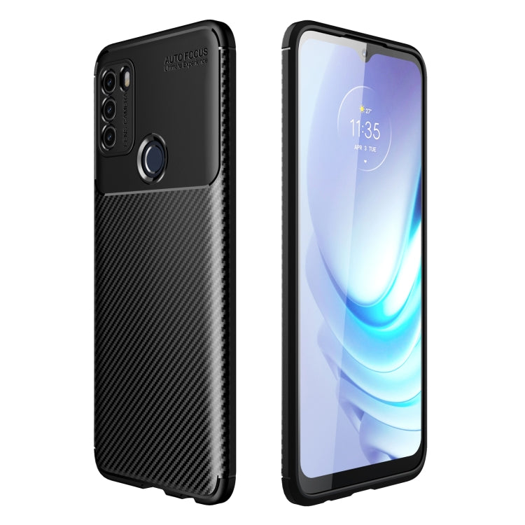 For Motorola Moto G50 Carbon Fiber Texture Shockproof TPU Case