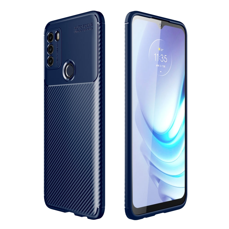 For Motorola Moto G50 Carbon Fiber Texture Shockproof TPU Case