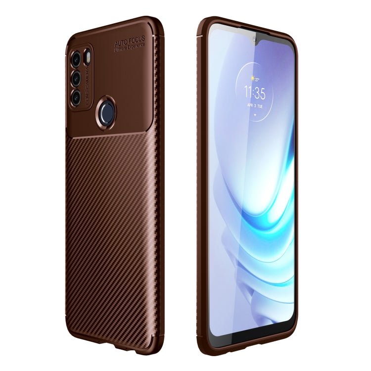 For Motorola Moto G50 Carbon Fiber Texture Shockproof TPU Case