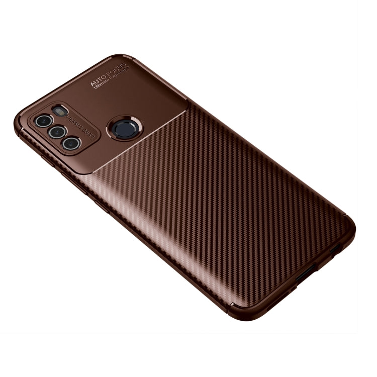 For Motorola Moto G50 Carbon Fiber Texture Shockproof TPU Case